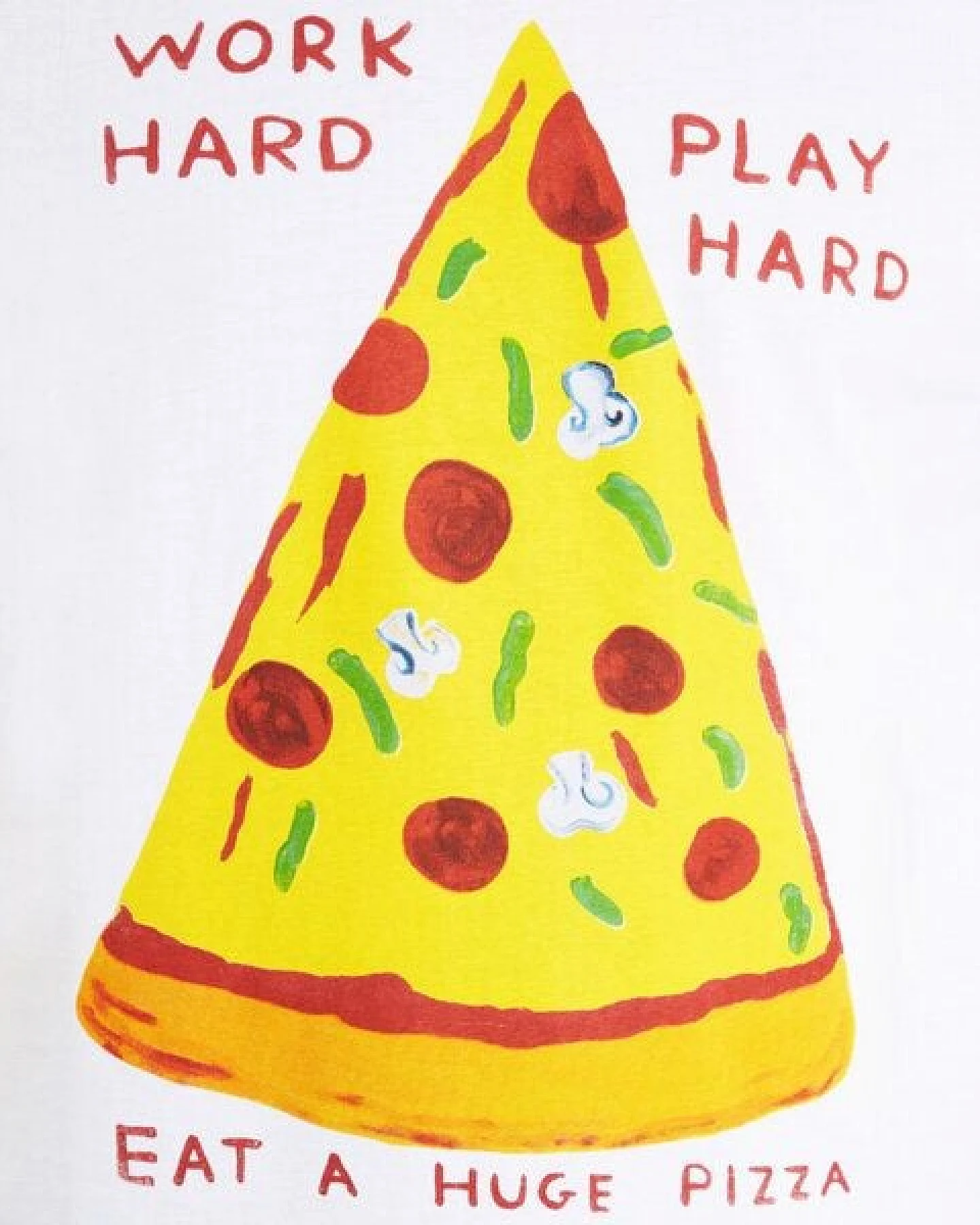 DEDICATED Damen T-Shirt Work Hard Pizza - White – Ansicht 2