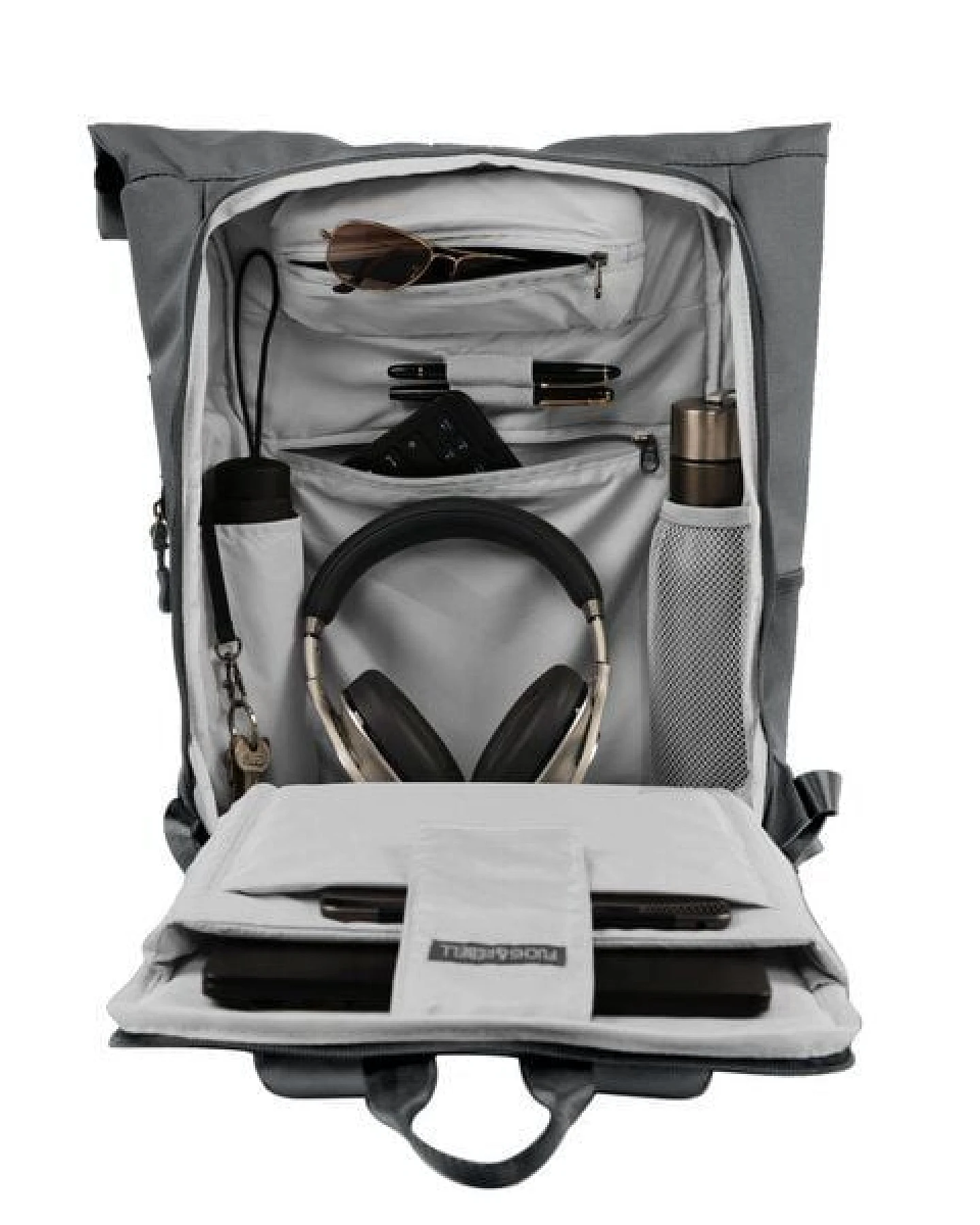 FUCHS & REBELL PIET Rolltop Rucksack – Stylisch & praktisch mit Rücken-Zipper – Ansicht 4