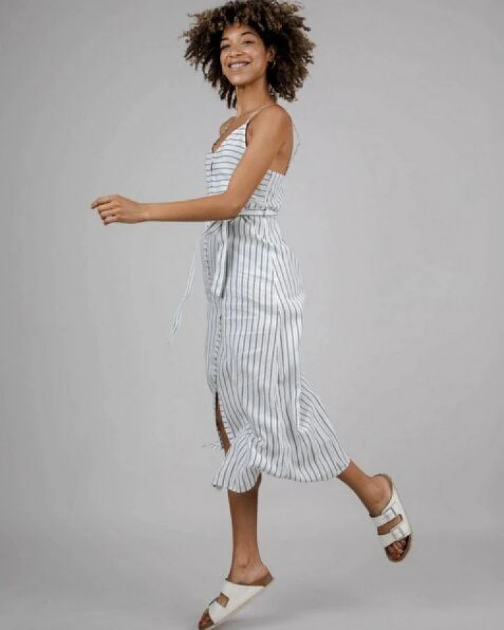 Brava Fabrics Mix Strap Dress Kale