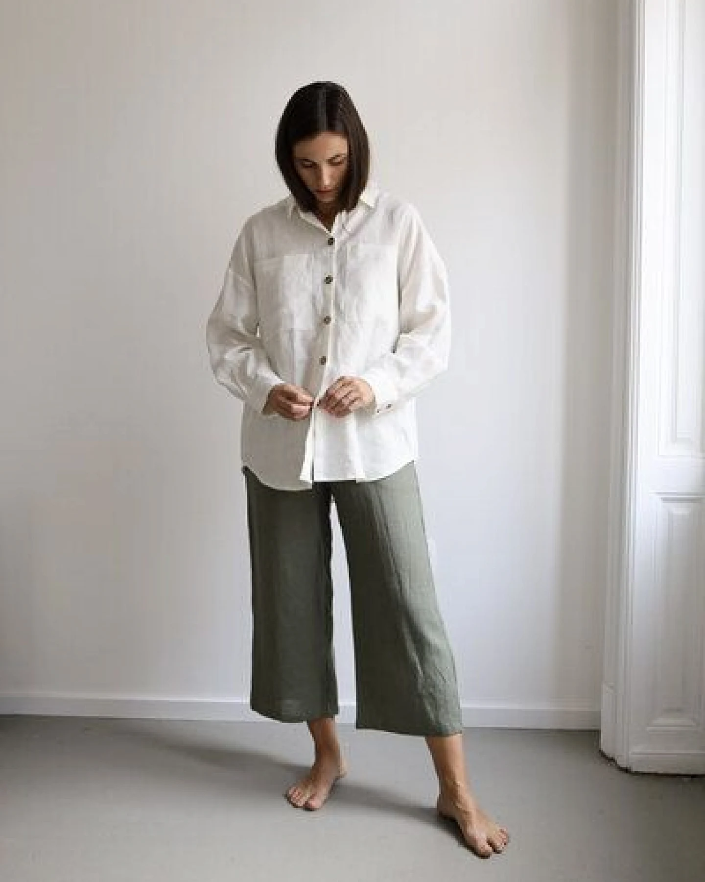 gust. Damen Oversized Hemdbluse aus Leinen - Oversized linen shirt - 100% Bio-Leinen – Ansicht 4