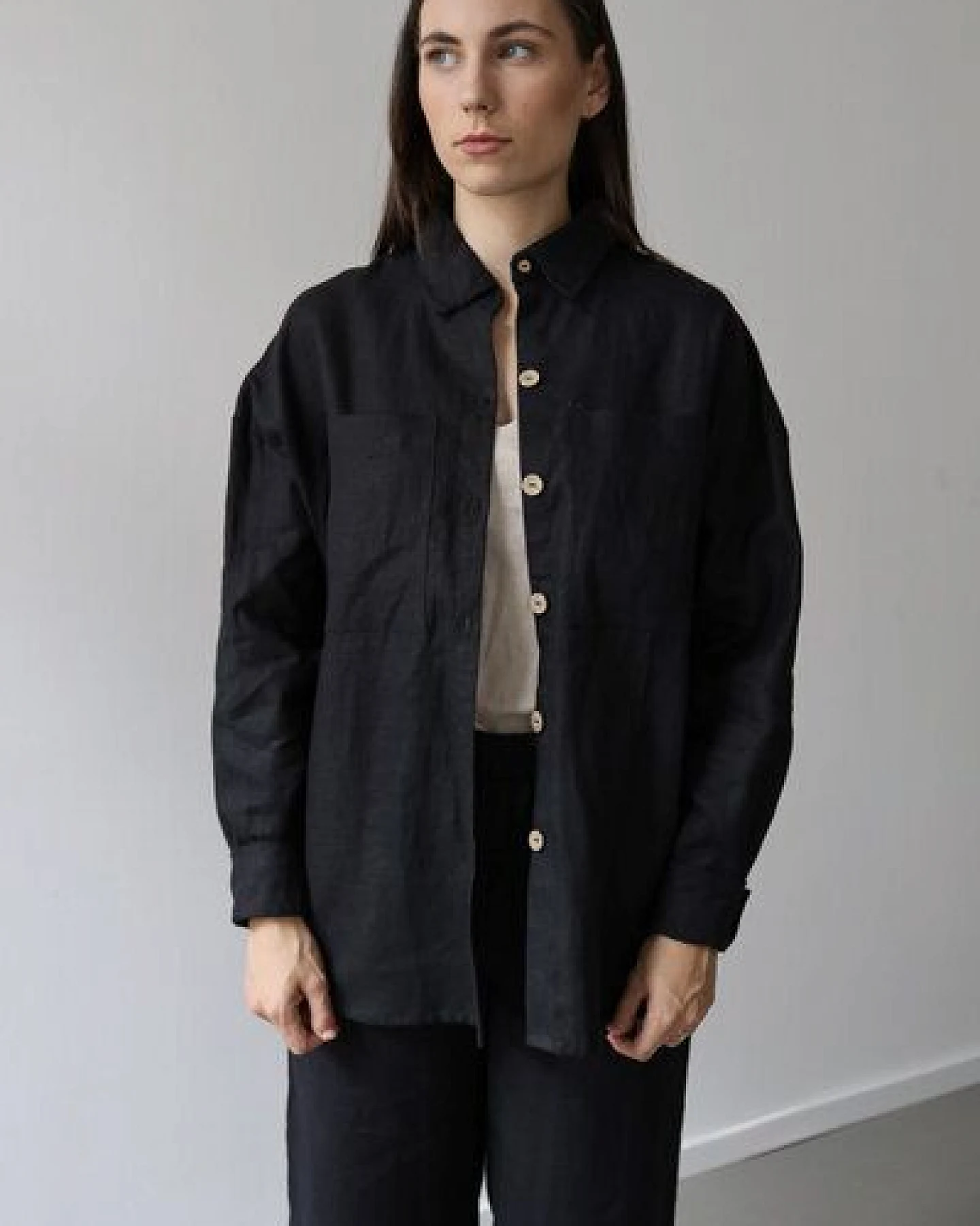 gust. Damen Oversized Hemdbluse aus Leinen - Oversized linen shirt - 100% Bio-Leinen – Ansicht 3