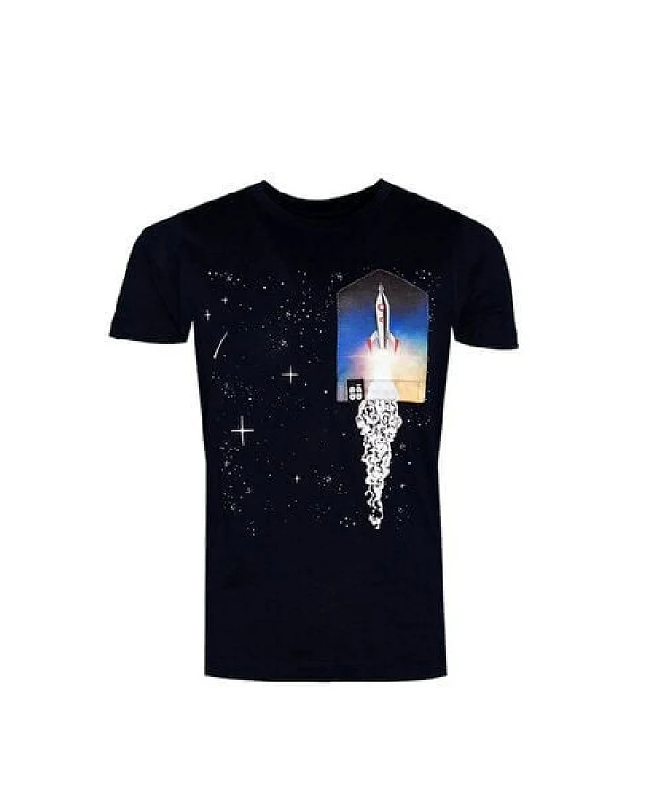 FÄDD Kinder T-Shirt Rundhals aus Bio-Baumwolle "Rakete BT" Navy Schwarz