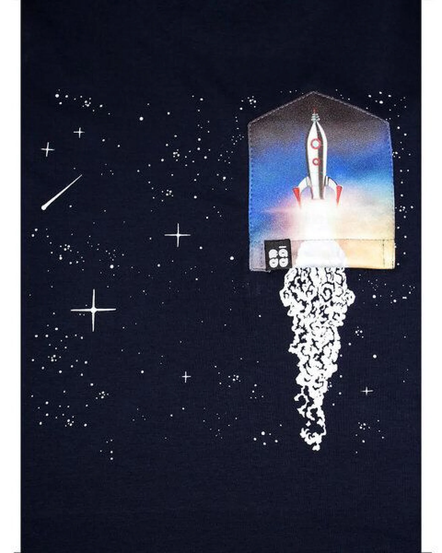 FÄDD Kinder T-Shirt Rundhals aus Bio-Baumwolle "Rakete BT" Navy Schwarz – Ansicht 2