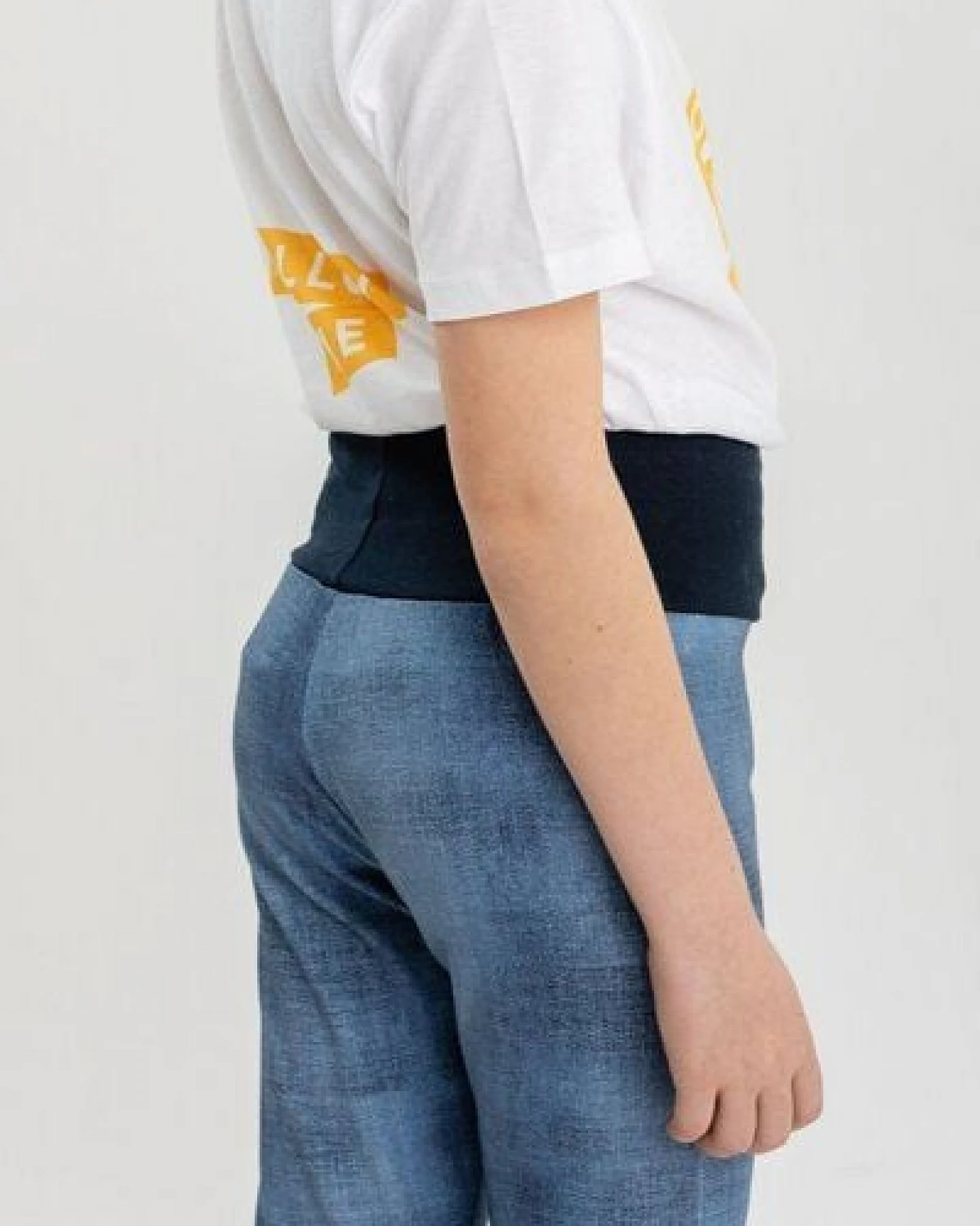Babbily Robuste Kinderleggings mit verstärkten Knien - mitwachsend. Jeans Optik – Ansicht 3