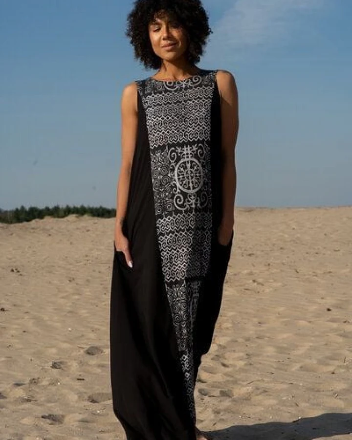 Maxikleid Desert – sommerlich & luftig Kleid – weiter A-Linien-Schnitt mit Print – Fair in EU produziert – KOKOworld