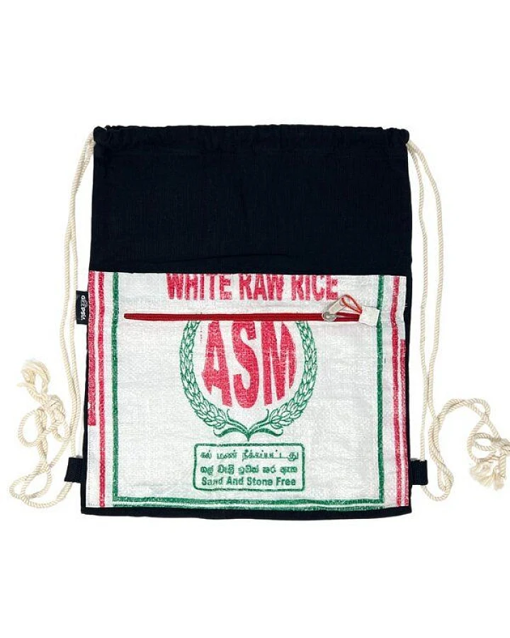 GOOPSI Turnbeutel aus handgewebter Baumwolle, upcyling Rucksack, Festivalrucksack - Fairtrade