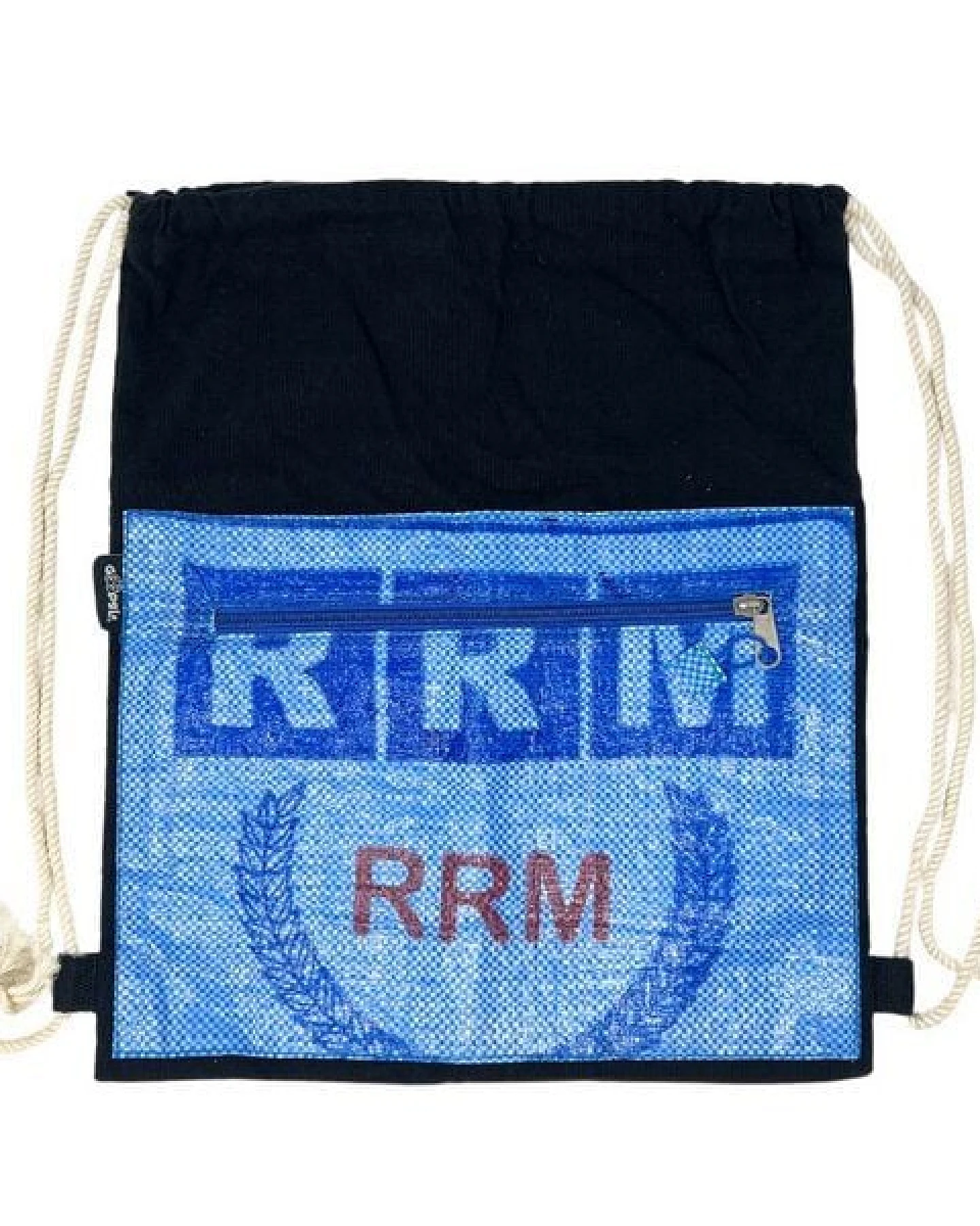 GOOPSI Turnbeutel aus handgewebter Baumwolle, upcyling Rucksack, Festivalrucksack - Fairtrade – Ansicht 2
