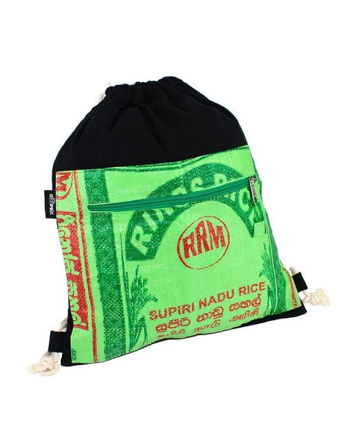 GOOPSI Turnbeutel aus handgewebter Baumwolle, upcyling Rucksack, Festivalrucksack - Fairtrade