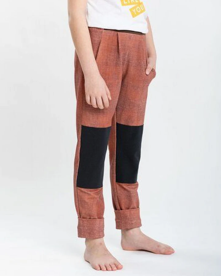 Babbily Bequeme Schlupfhose im Jeans-Look mit verstärkten Knien