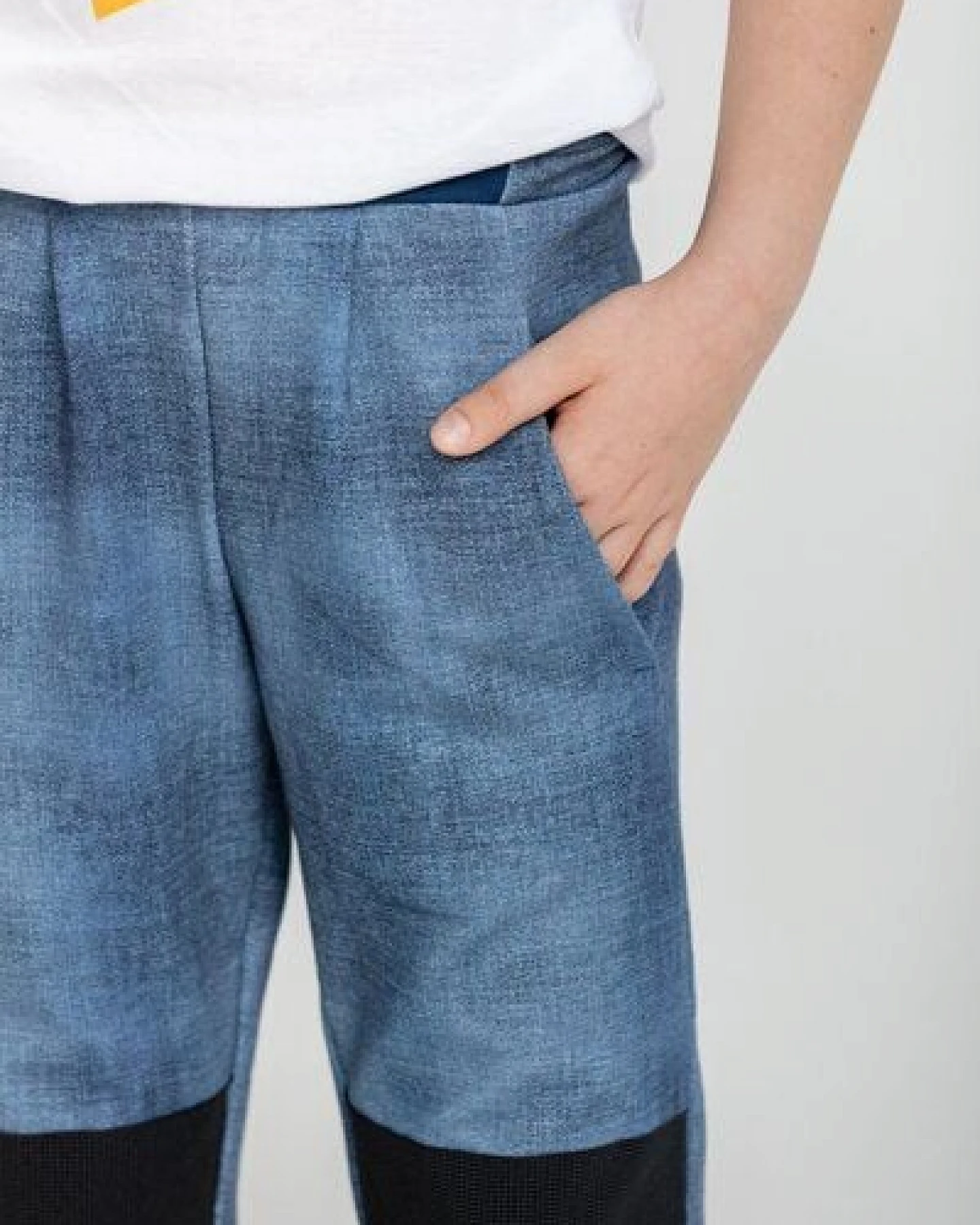 Babbily Bequeme Schlupfhose im Jeans-Look mit verstärkten Knien – Ansicht 3