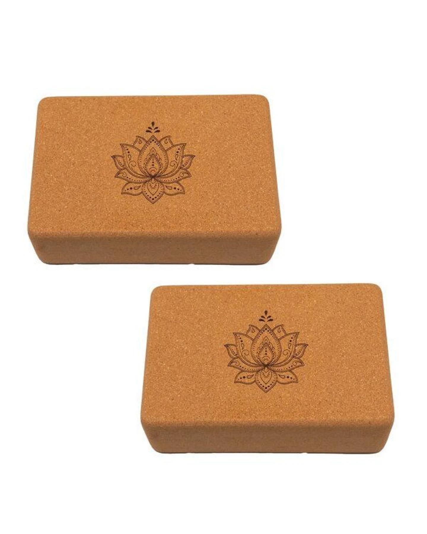 Divasya Yoga Starter-Set: Yogamatte aus Kork & Naturkautschuk + 2 Kork-Blöcke – Ansicht 2