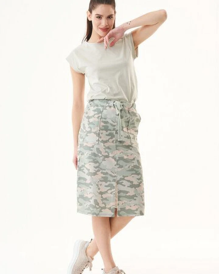 ORGANICATION Rock aus Bio-Baumwolle mit Camouflage-Muster
