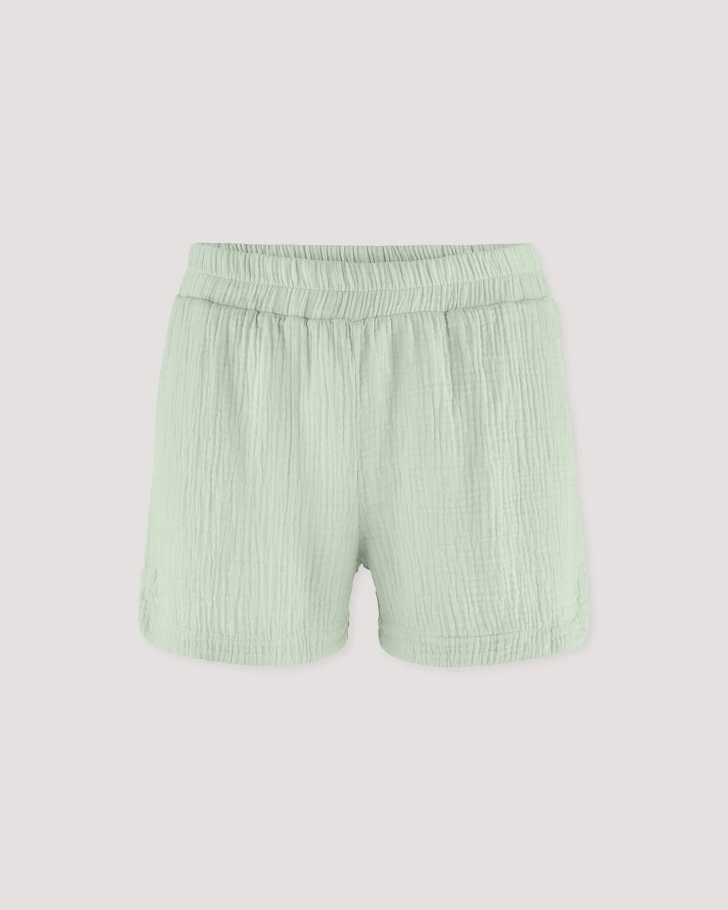 hessnatur Damen Musselin Schlafshorts PURE COMFORT aus Bio-Baumwolle - grün - Größe 42 – Ansicht 4