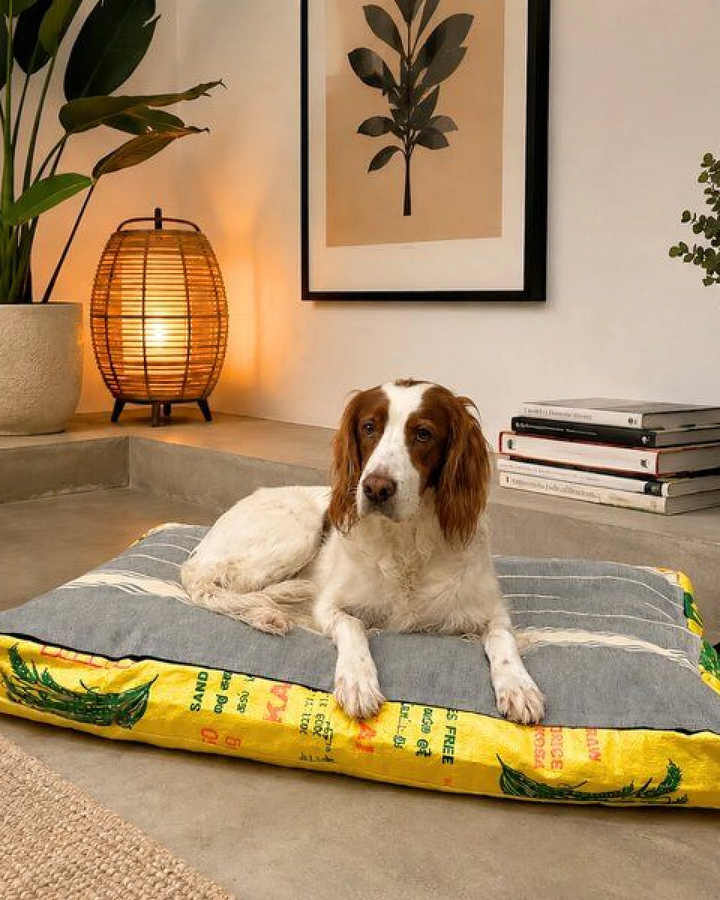 GOOPSI Upcycling Hundebett aus Reissack mit Baumwollfüllung, pflegeleicht & geruchsneutral, Hundekissen – Ansicht 2