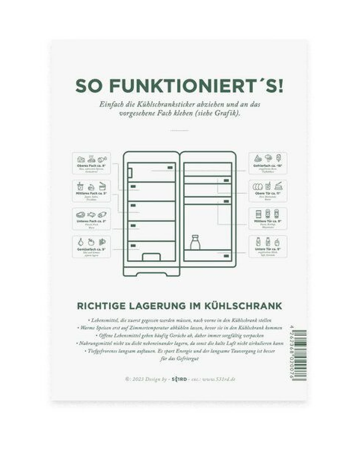 531 Rheinland Design Kühlkompass, Stickerbogen mit 8 Stickern für den Kühlschrank – Ansicht 2