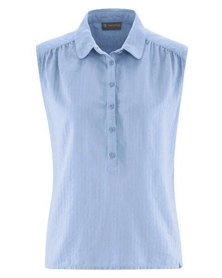 HempAge Hanf Bluse mit Polokragen