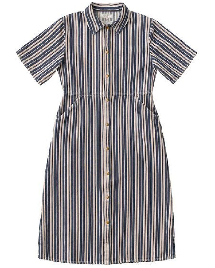Nudie Jeans Lotten Denim Dress Stripe