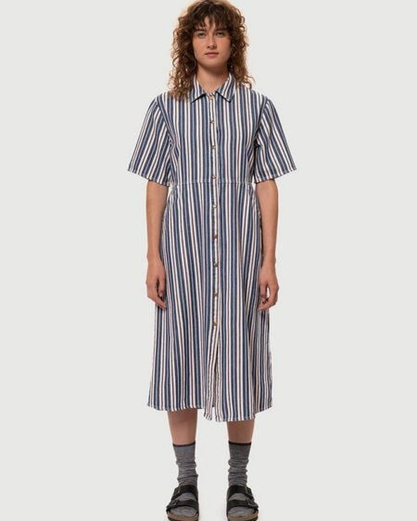 Nudie Jeans Lotten Denim Dress Stripe – Ansicht 3