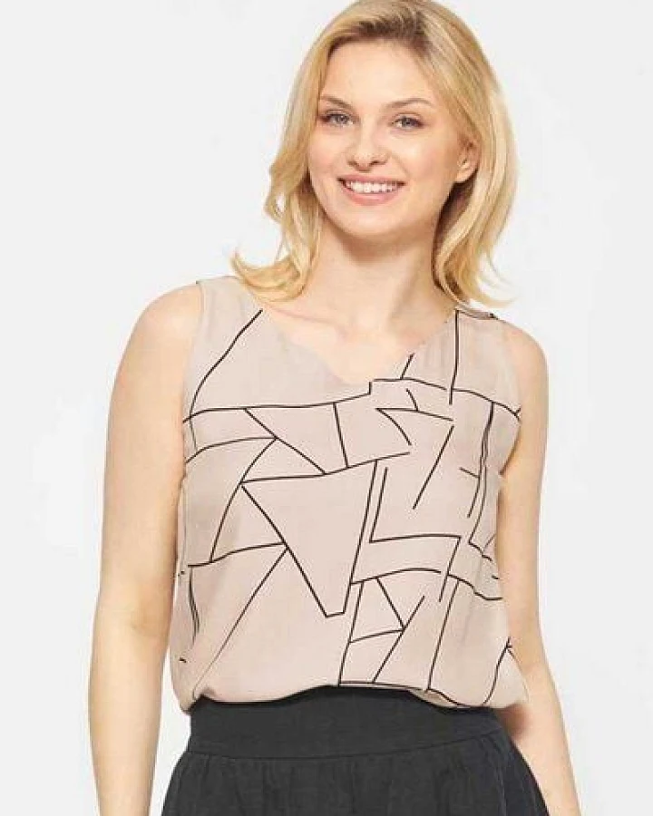 WiDDA berlin Beige Sommerbluse VAU aus ECOVERO® Viskose