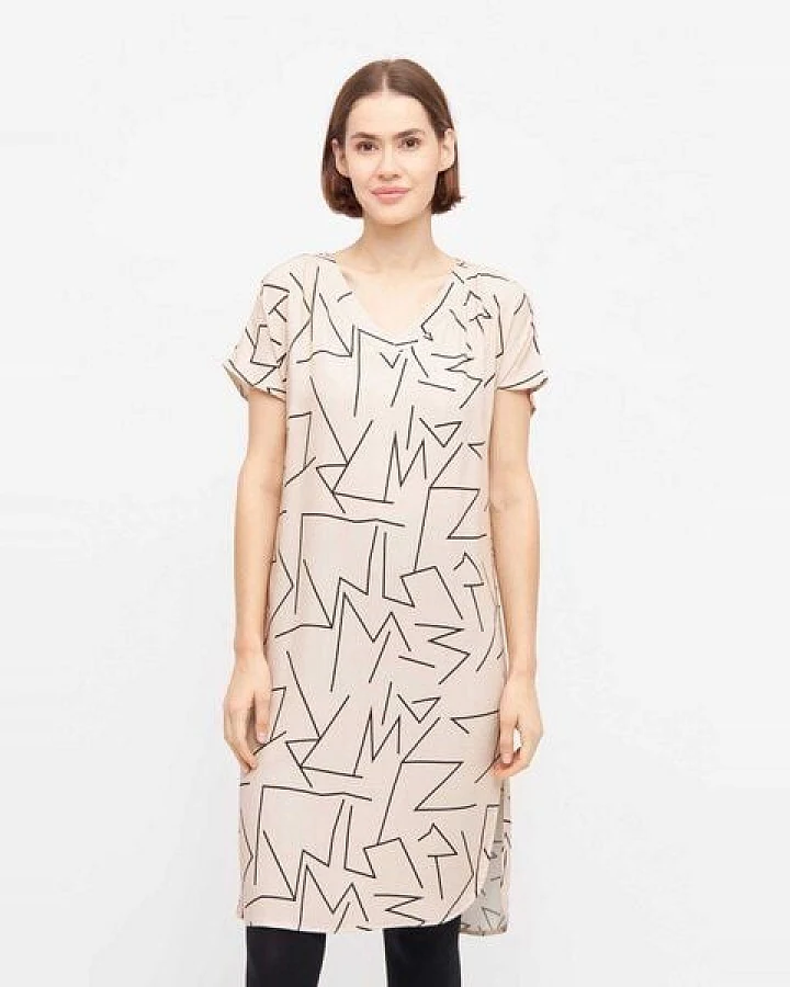 WiDDA berlin Beige Tunika NOMAD mit Linienmuster aus ECOVERO®