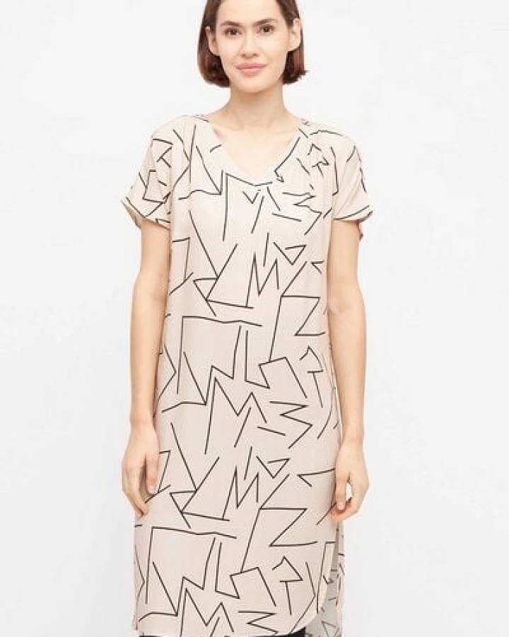 WiDDA berlin Beige Tunika NOMAD mit Linienmuster aus ECOVERO®