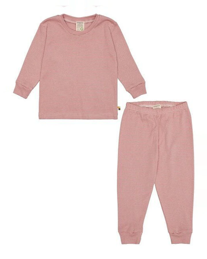 loud + proud Babys & Kinder Schlafanzug, Pyjama Streifen aus Feinripp, GOTS-zertifiziert