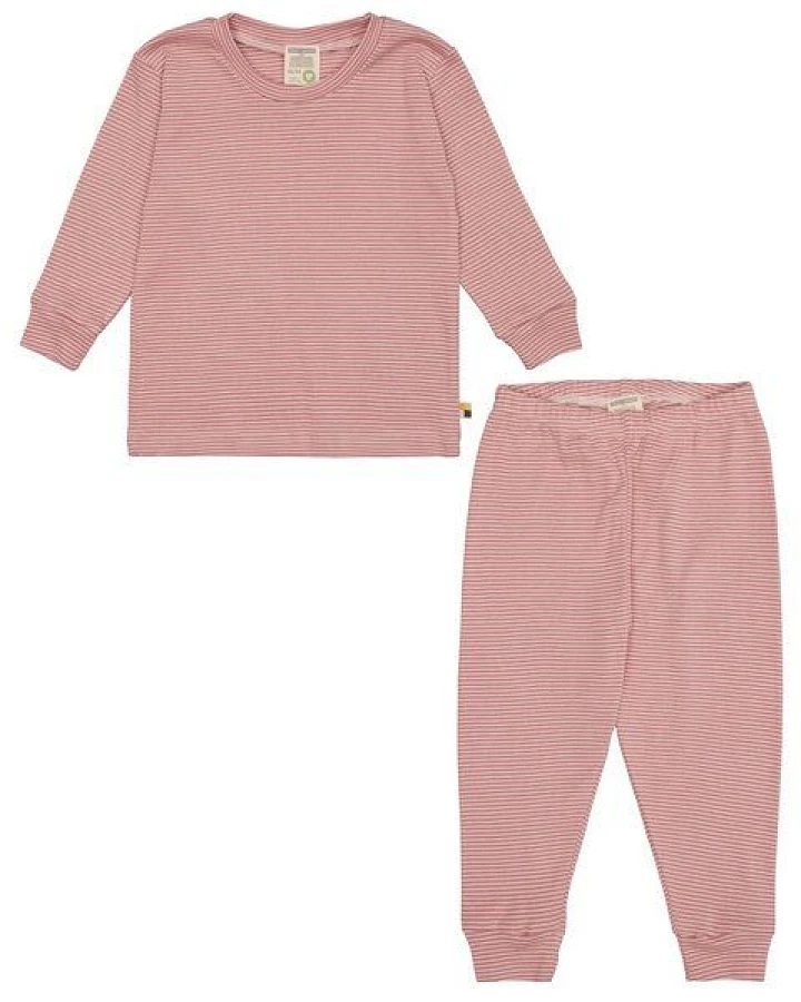 loud + proud Babys & Kinder Schlafanzug, Pyjama Streifen aus Feinripp, GOTS-zertifiziert