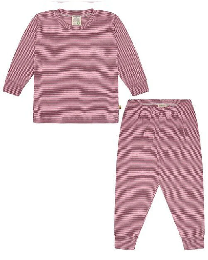 loud + proud Babys & Kinder Schlafanzug, Pyjama Streifen aus Feinripp, GOTS-zertifiziert