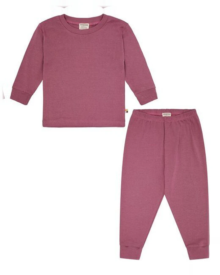 loud + proud Babys & Kinder Schlafanzug, Pyjama Uni aus Feinripp, GOTS-zertifiziert
