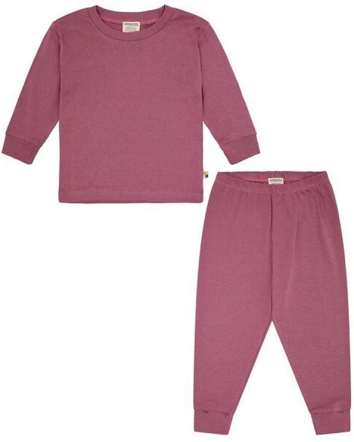 loud + proud Babys & Kinder Schlafanzug, Pyjama Uni aus Feinripp, GOTS-zertifiziert
