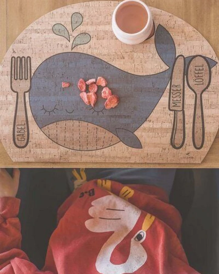 Clarissakork Kinder Tischset Singing Whale