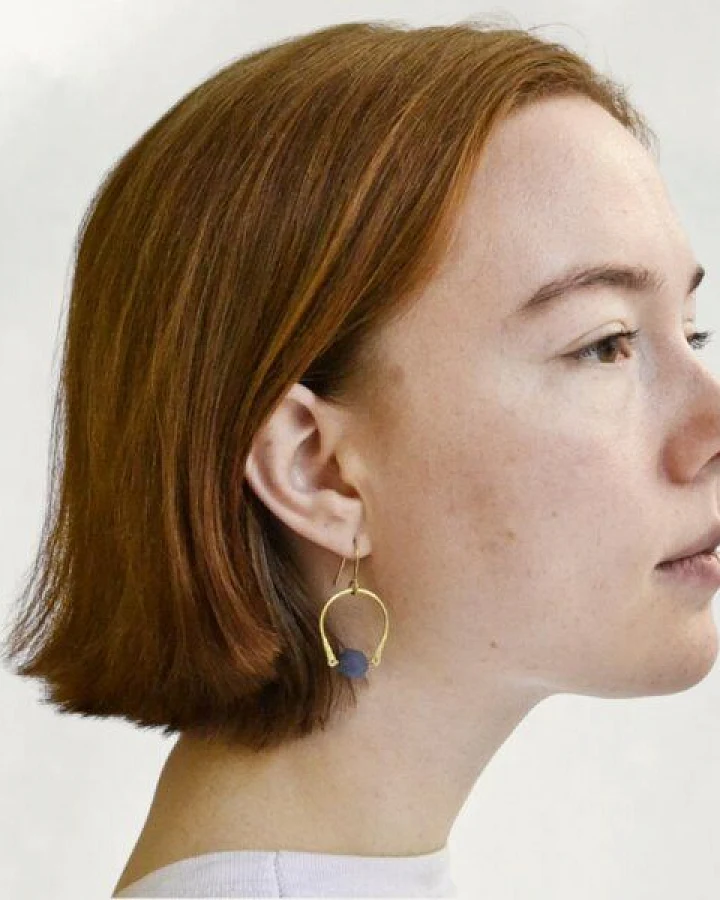 Greencult Minimalistische Hoop Ohrringe Aventurin