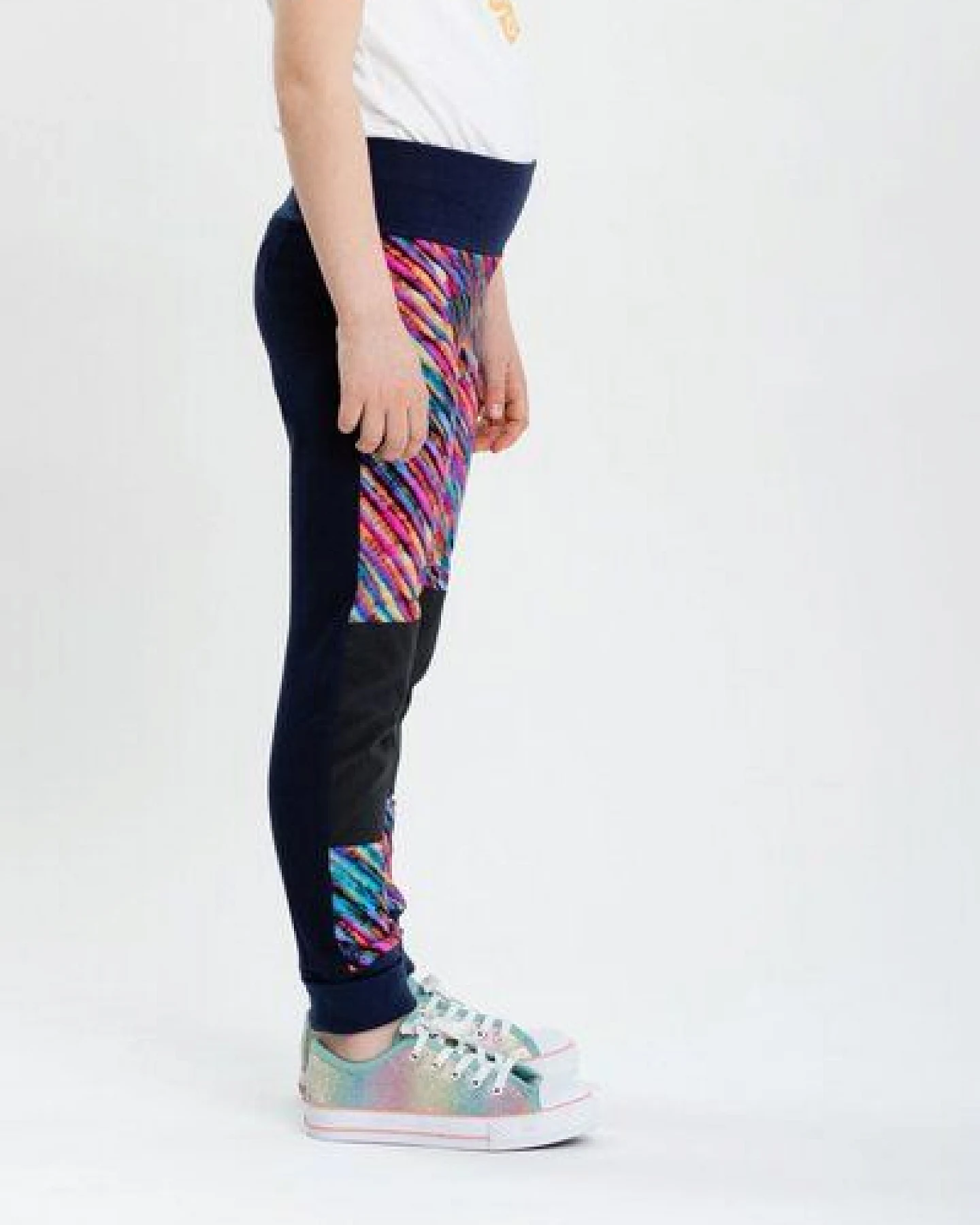 Babbily Verstellbare Kinderleggings mit verstärkten Knien - mitwachsend. Bio-Baumwolle – Ansicht 3