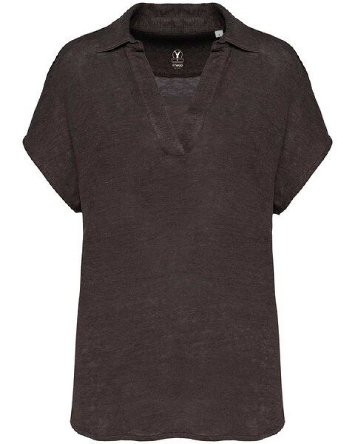 YTWOO Exklusives Damen Polohemd aus 100% Leinen