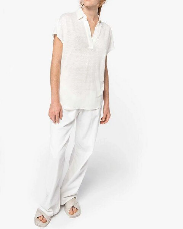 YTWOO Exklusives Damen Polohemd aus 100% Leinen