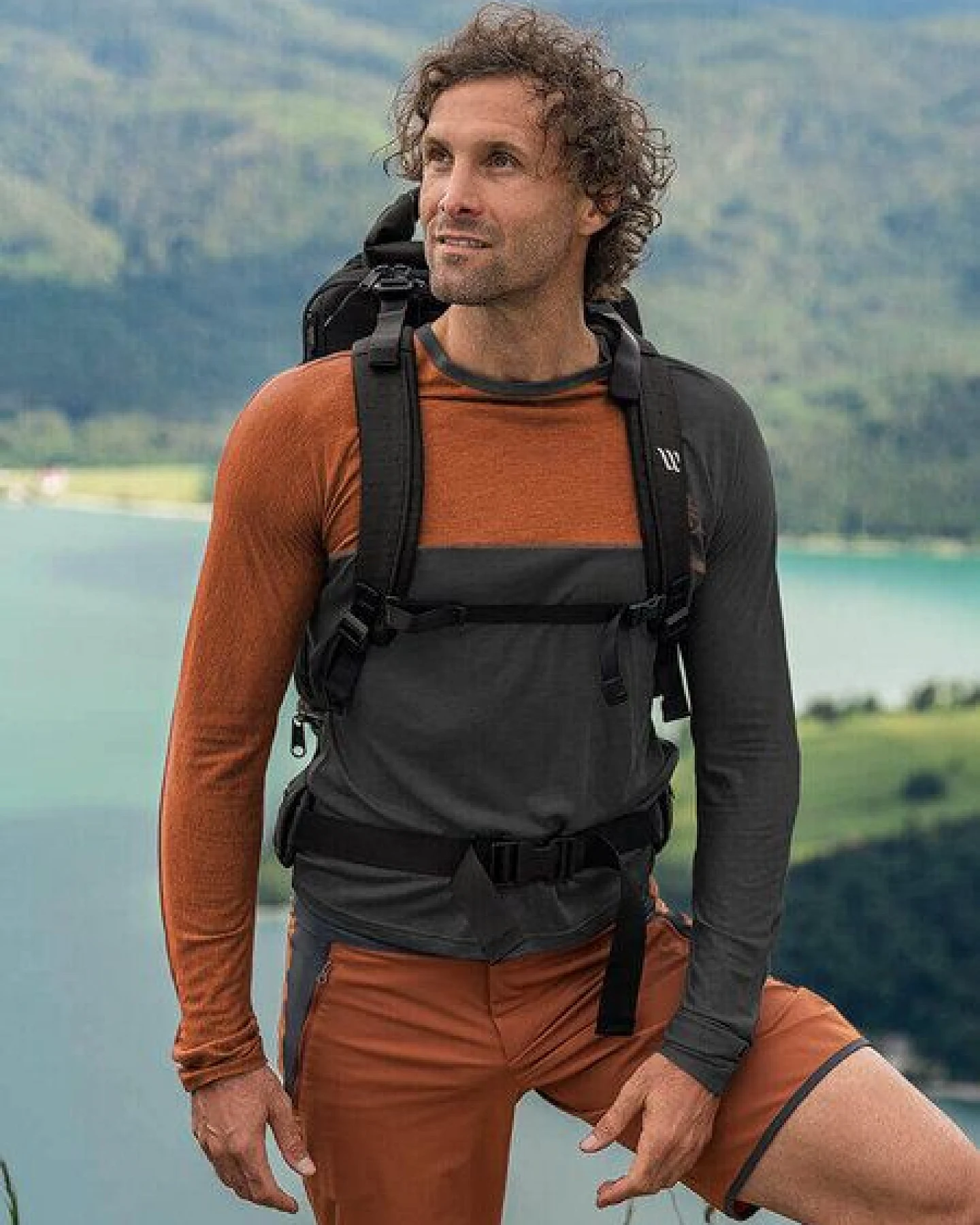 bleed Plant-Based Super Active Longsleeve Schwarz Orange-Braun – Ansicht 2
