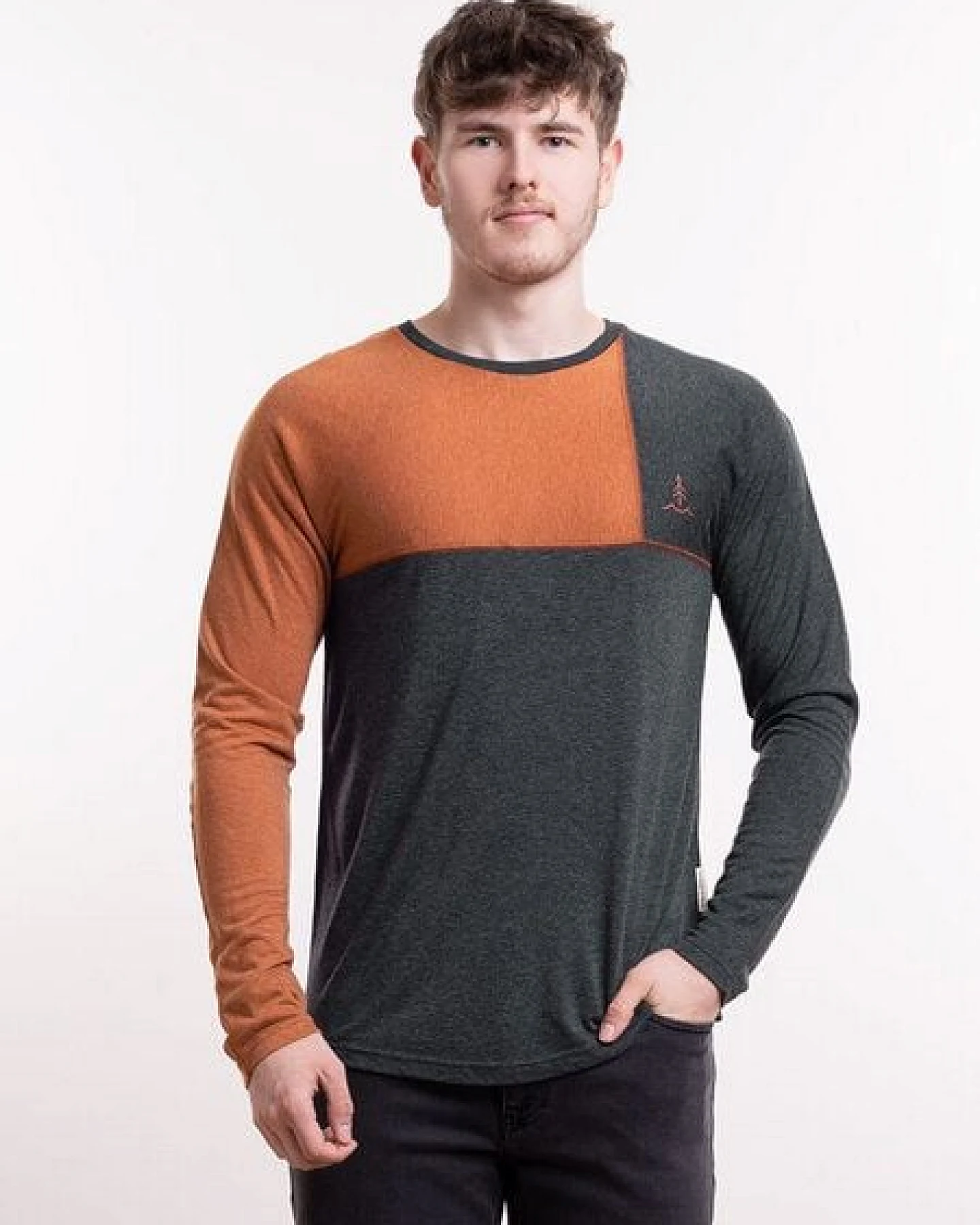 bleed Plant-Based Super Active Longsleeve Schwarz Orange-Braun – Ansicht 3