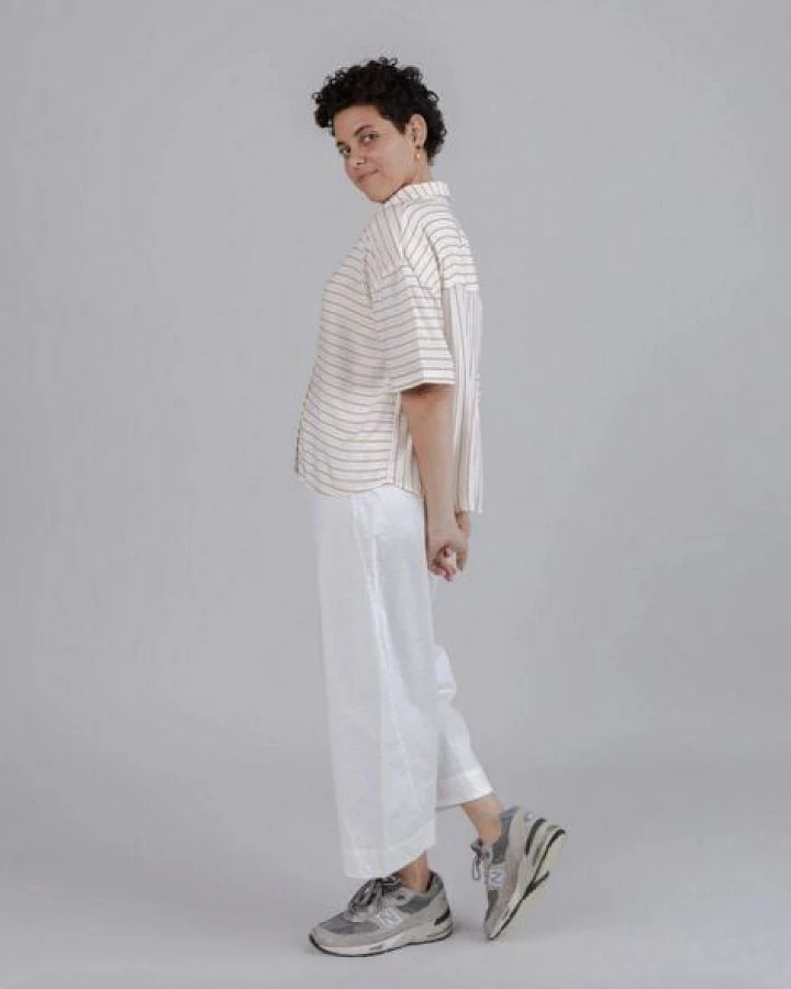 Brava Fabrics Mix Oversize Cropped Blouse Narciso
