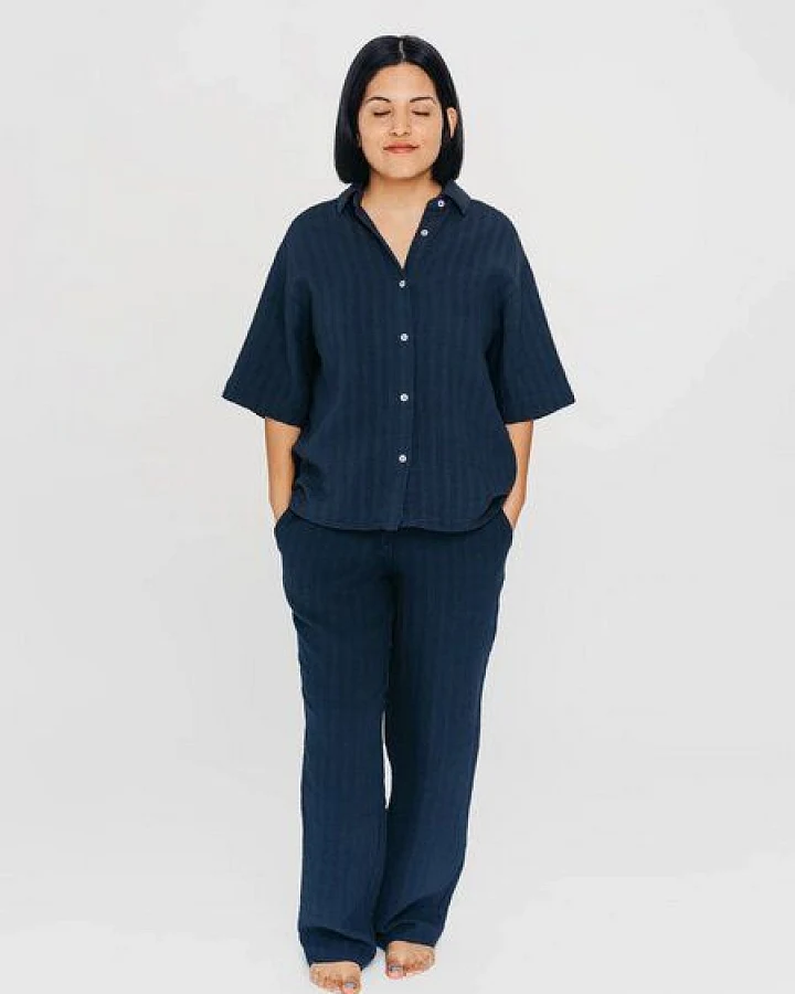 erlich textil Simply Cotton kurzarm Mousseline Nachthemd aus Baumwolle, Made in Germany