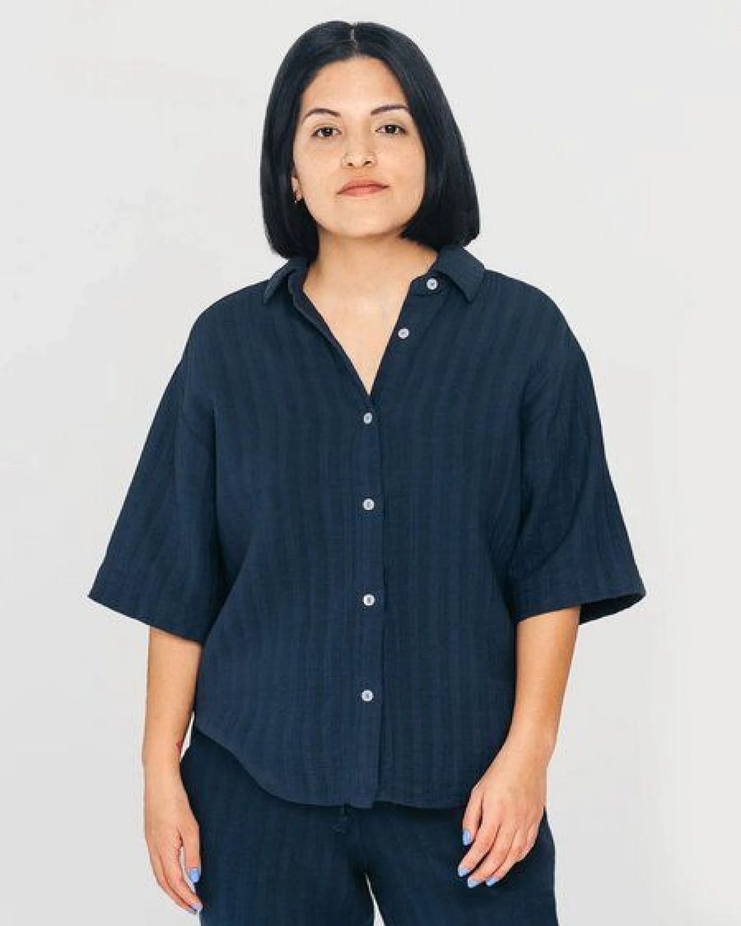 erlich textil Simply Cotton kurzarm Mousseline Nachthemd aus Baumwolle, Made in Germany – Ansicht 3