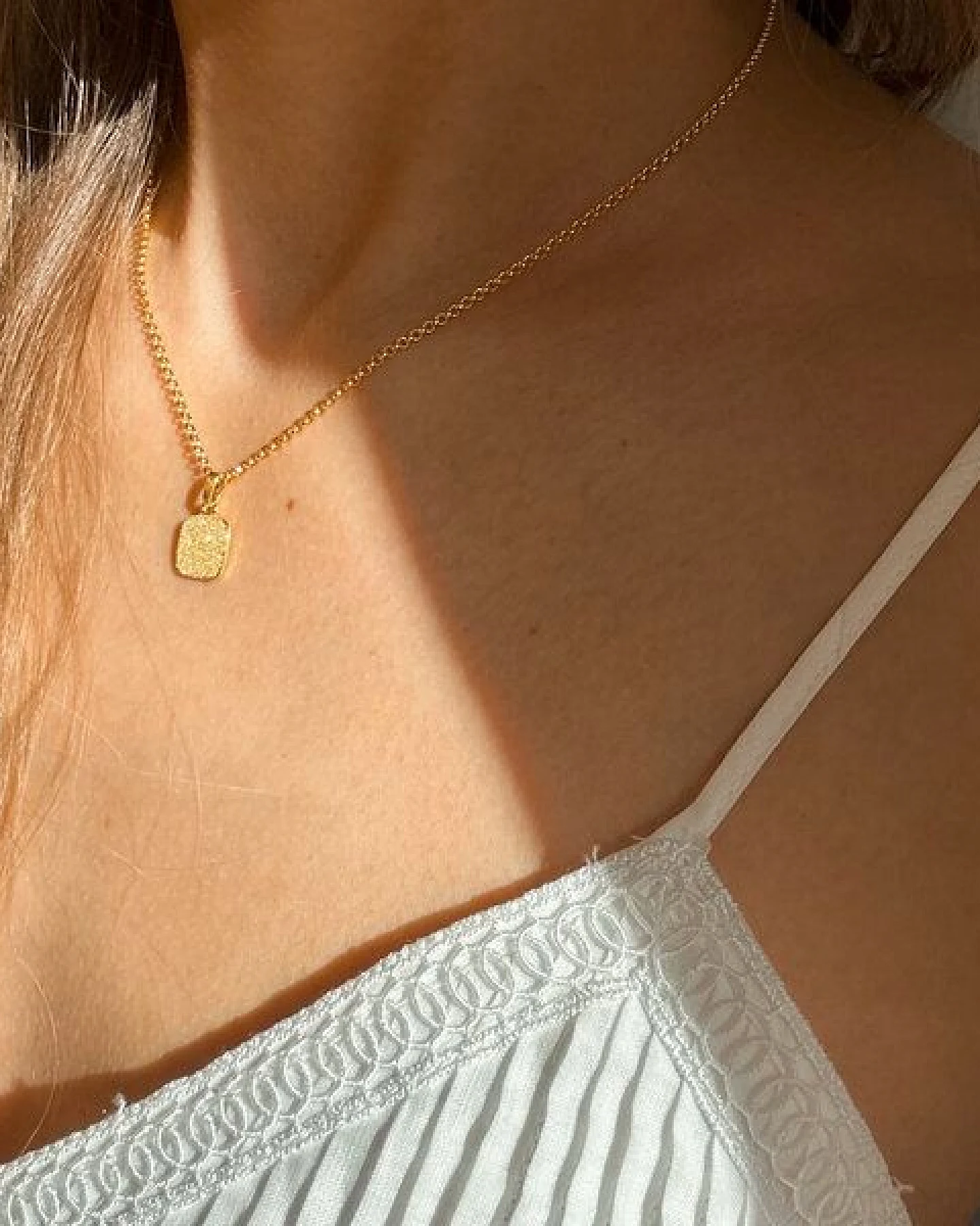 MOANINA Kette Coin Aya - 925 Silber/18k Gold Vermeil - 3 Längen – Ansicht 3
