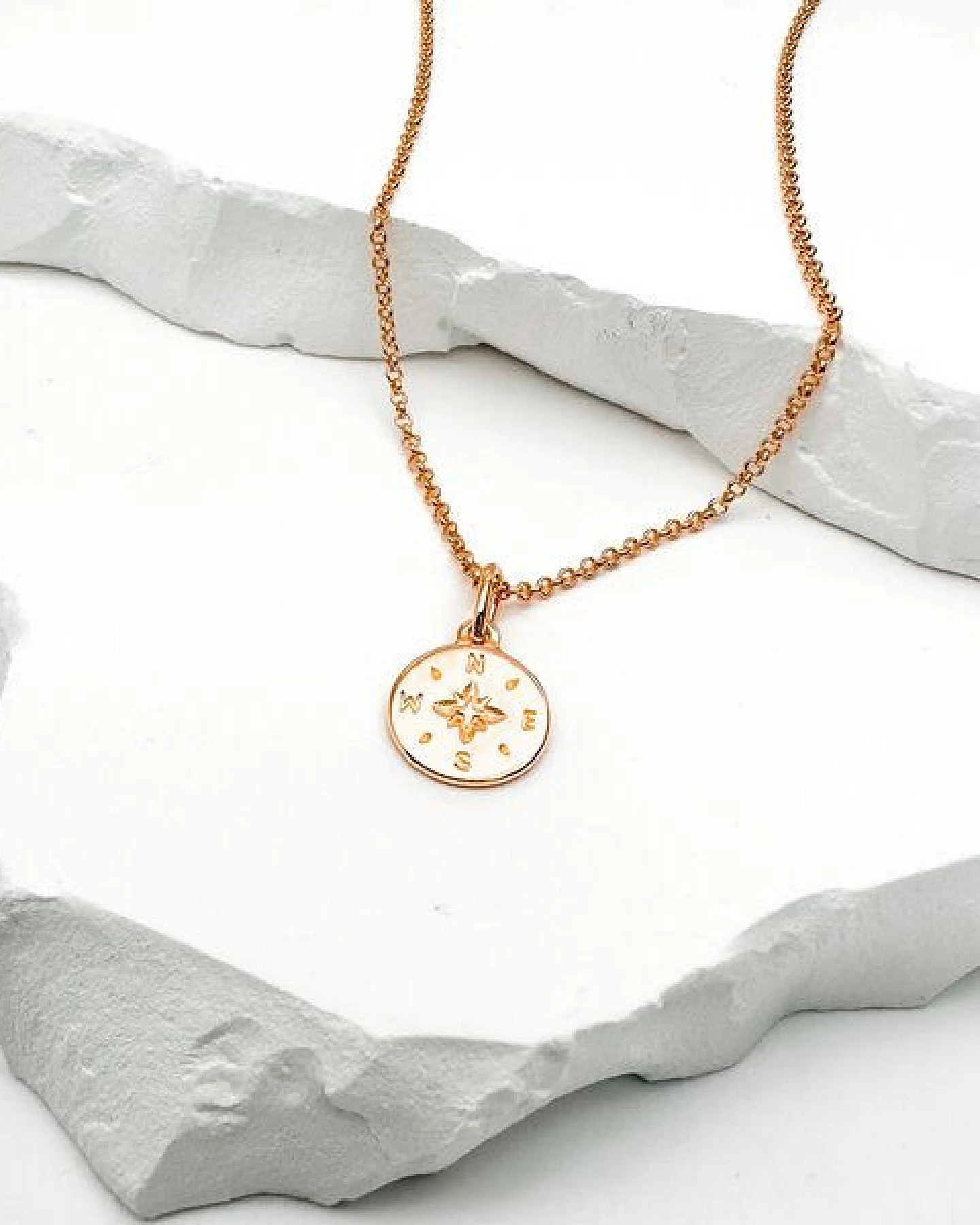 MOANINA Kette Kompass - 925 Silber/18k Gold Vermeil - 3 Längen – Ansicht 2