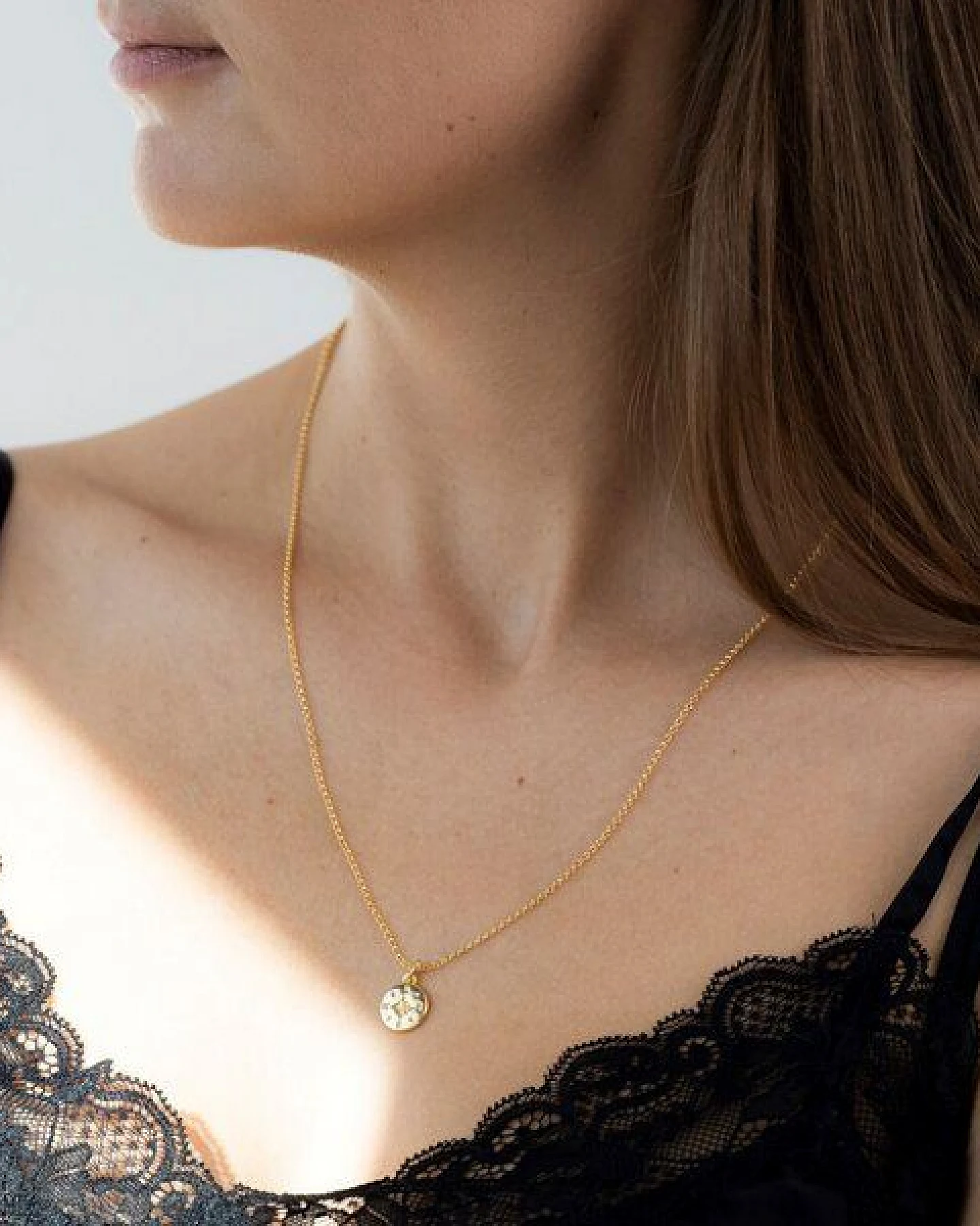 MOANINA Kette Kompass - 925 Silber/18k Gold Vermeil - 3 Längen – Ansicht 3
