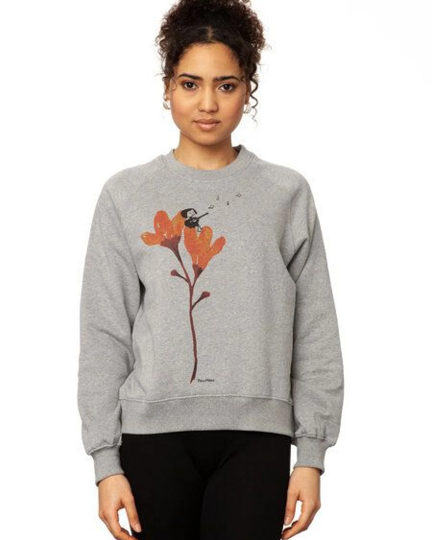FellHerz Gitarrenmädchen Damen Raglan Sweater heather grey bio & fair – Ansicht 3