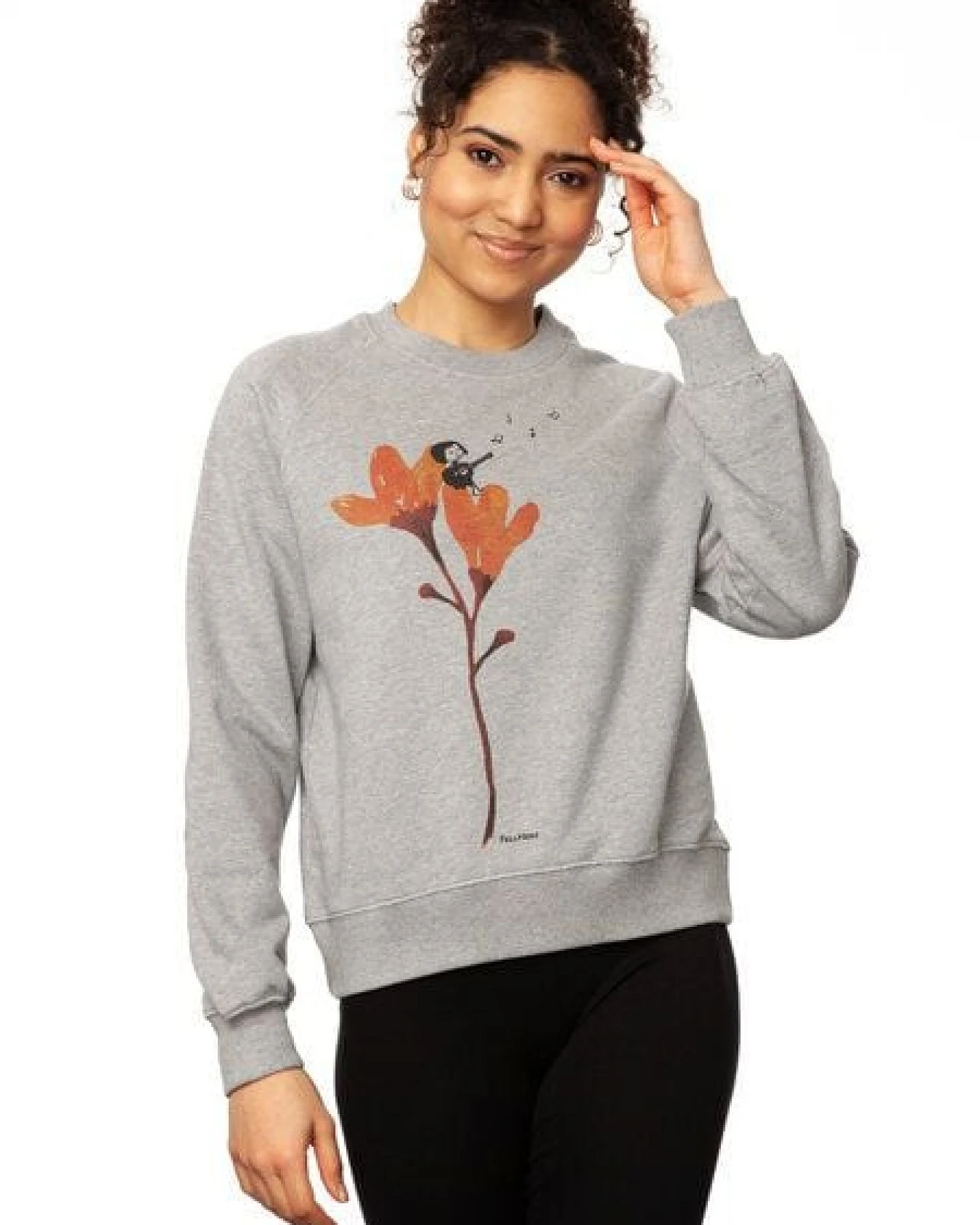 FellHerz Gitarrenmädchen Damen Raglan Sweater heather grey bio & fair – Ansicht 4
