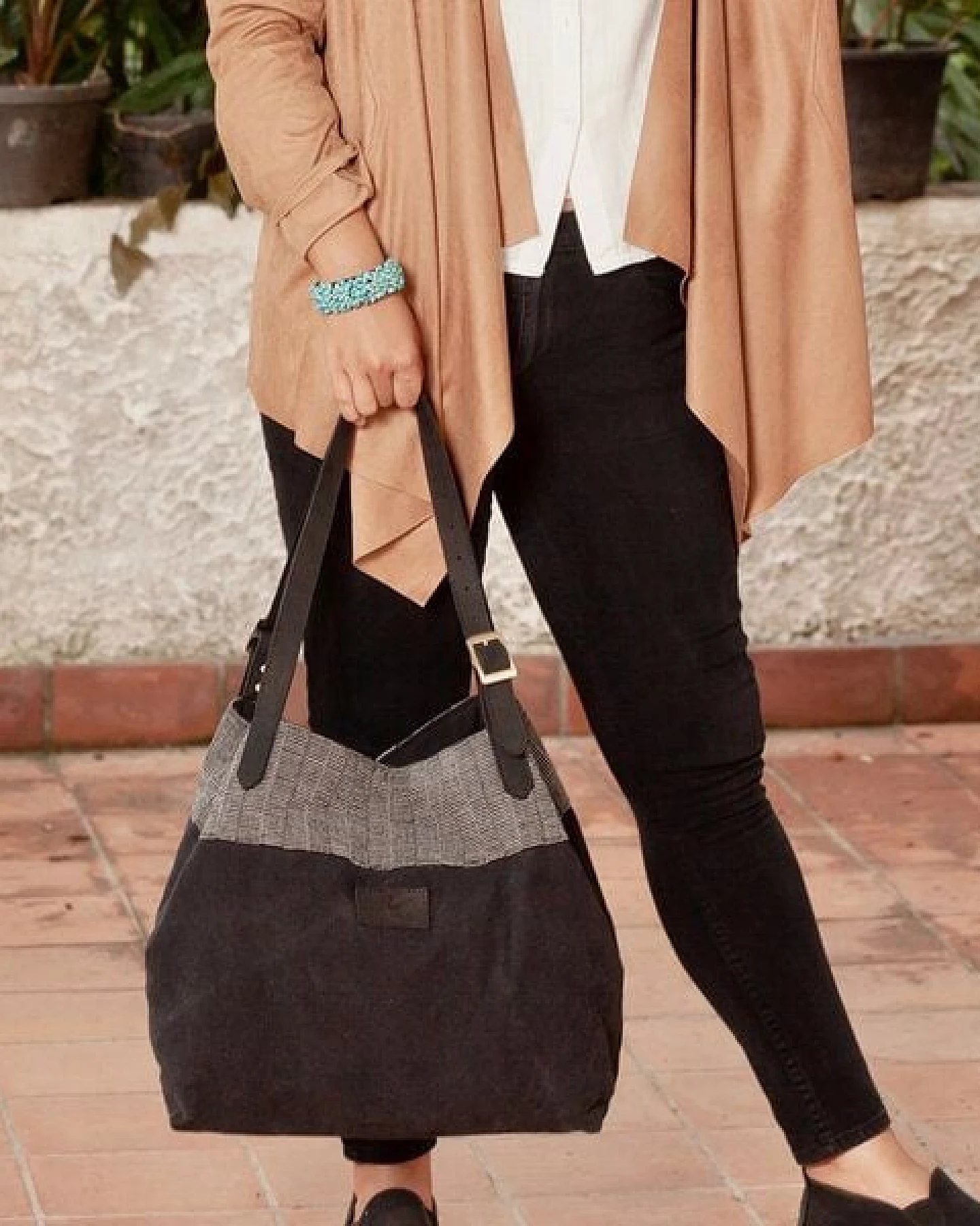Dragolina Eleganter Shopper Cora mit Webstoff der Pwo Karen – Ansicht 3