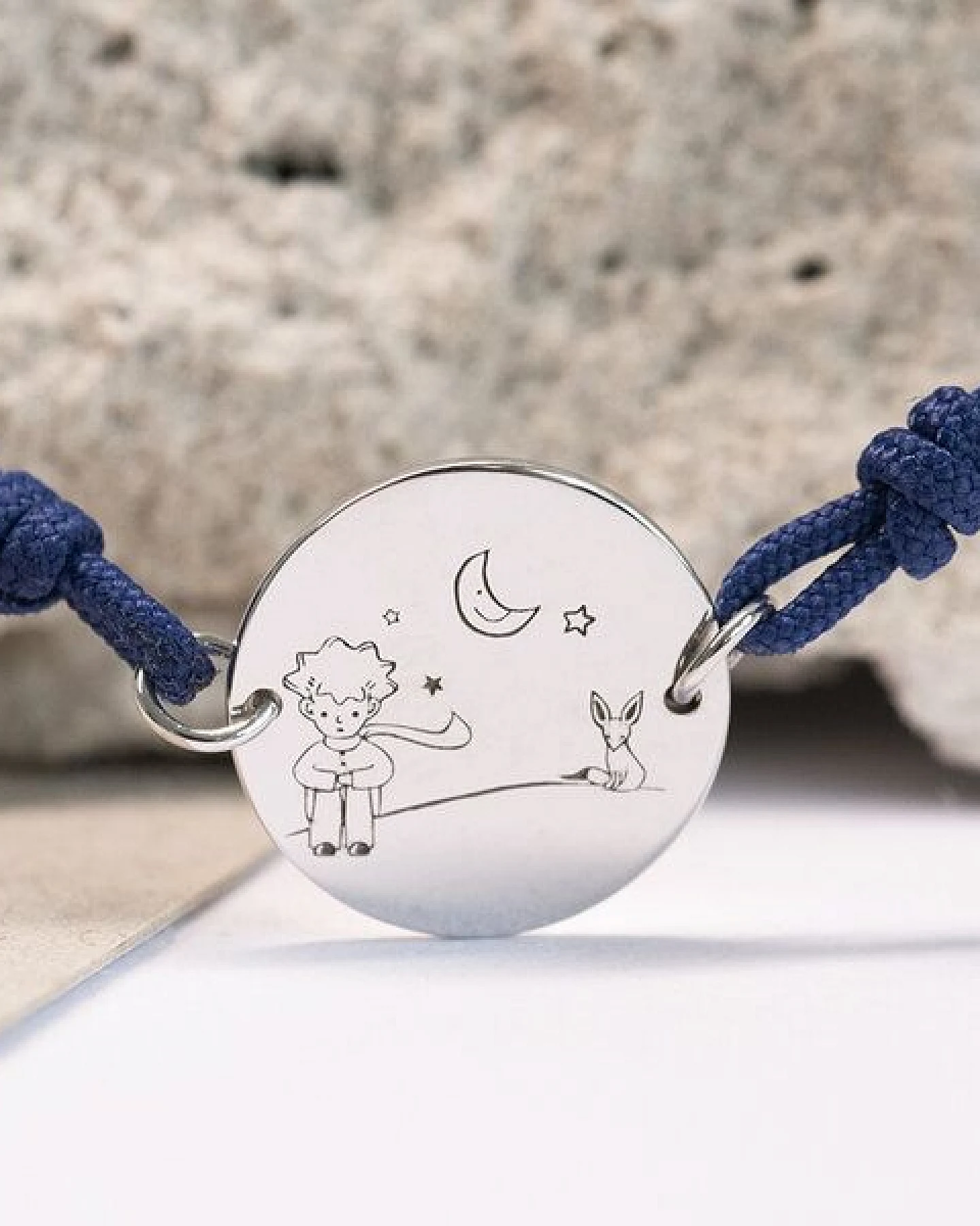 Eppi Silbernes String-Armband Der Kleine Prinz mit Fuchs – Ansicht 2