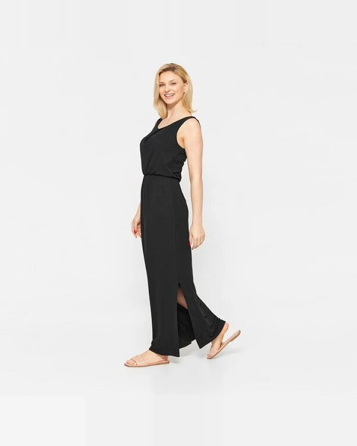 WiDDA berlin schwarzes Maxikleid MARLEN aus ECOVERO Jersey