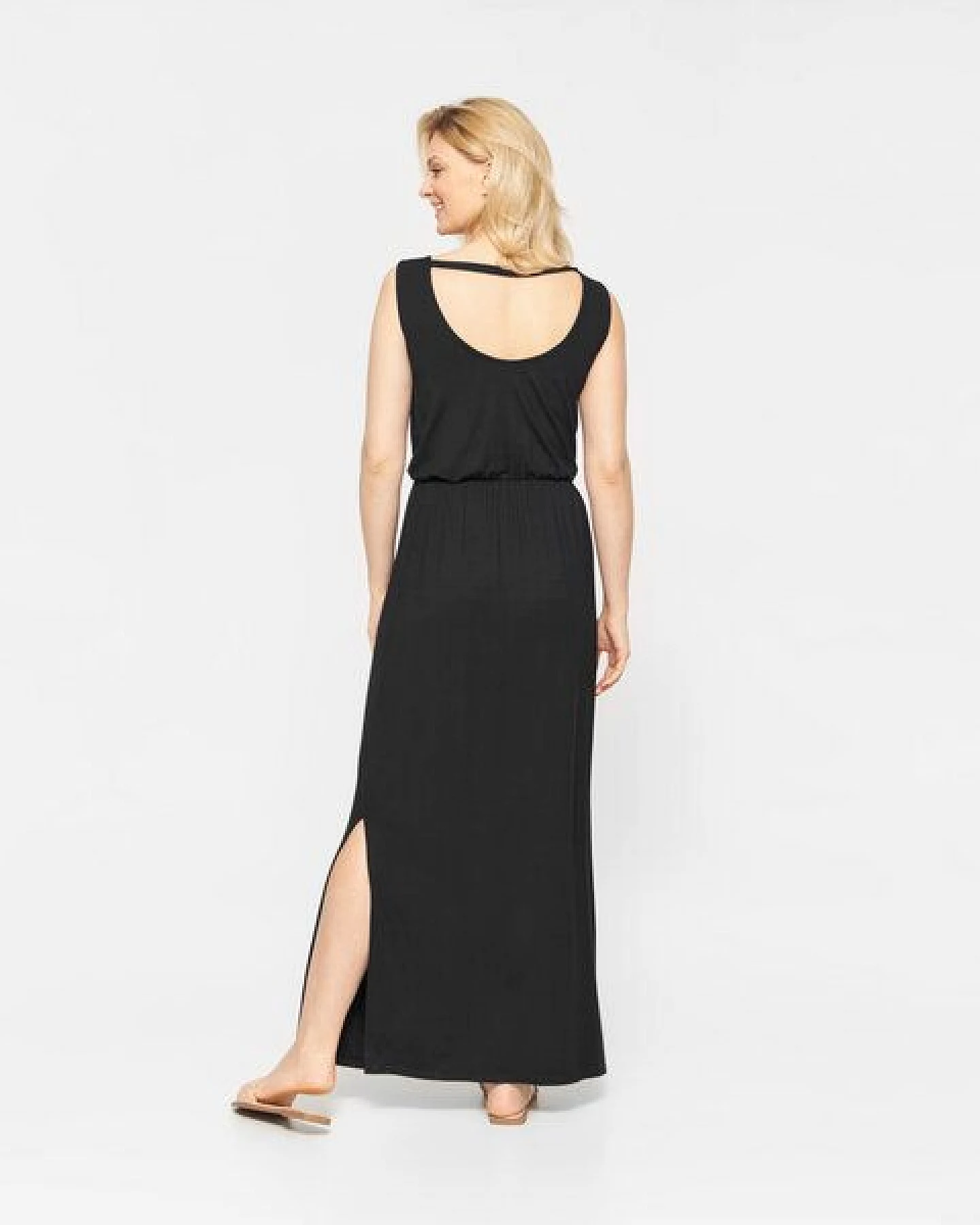 WiDDA berlin schwarzes Maxikleid MARLEN aus ECOVERO Jersey – Ansicht 2