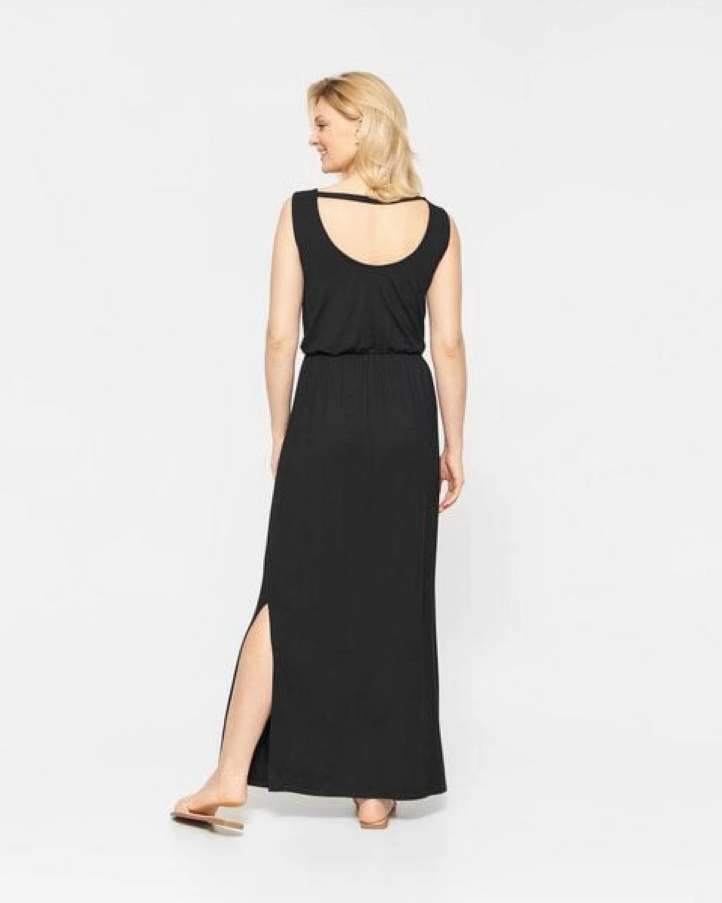 WiDDA berlin schwarzes Maxikleid MARLEN aus ECOVERO Jersey – Ansicht 2